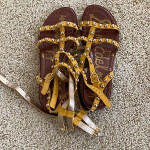 Sam Edelman yellow studded sandals